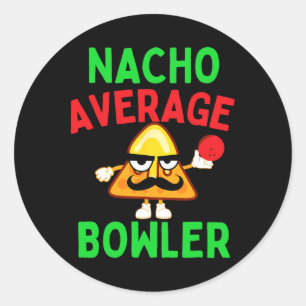 Gemiddelde Nacho Bowler Cinco De Mayo Bowling Mexi Ronde Sticker