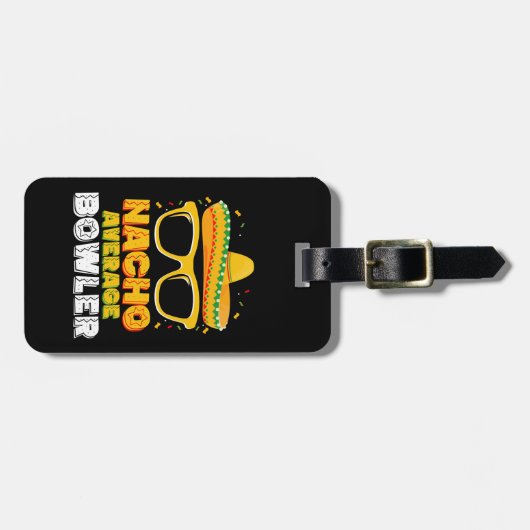 Gemiddelde Nacho Bowler Cinco De MayoNacho Bo Bagagelabel (Voorkant horizontaal)