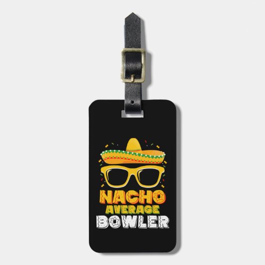 Gemiddelde Nacho Bowler Cinco De MayoNacho Bo Bagagelabel (Voorkant verticaal)