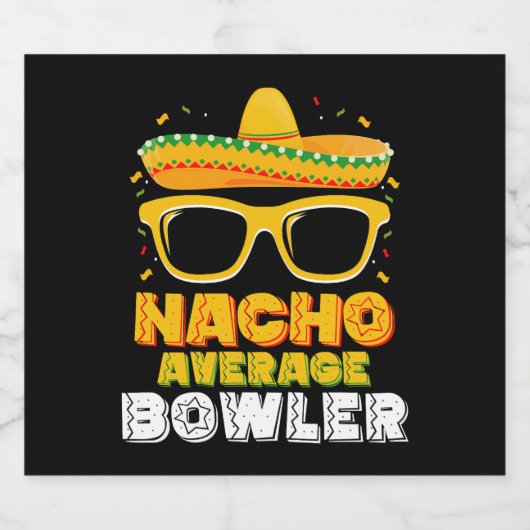 Gemiddelde Nacho Bowler Cinco De MayoNacho Bo Bier Etiket (Enkel label)