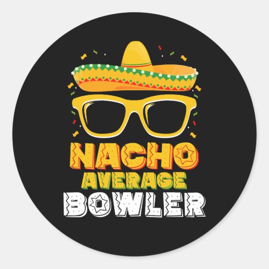 Gemiddelde Nacho Bowler Cinco De MayoNacho Bo Ronde Sticker (Voorkant)