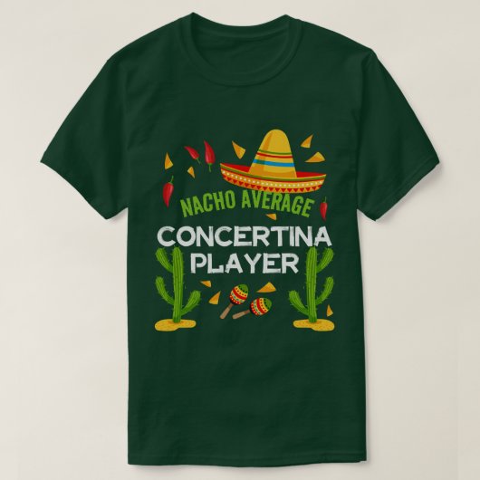 Gemiddelde Nacho Concertina speler Cinco De Mayo v T-shirt (Design voorkant)