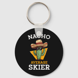 Gemiddelde Nacho-skiër Funny Skiing Enthousiast Sk Sleutelhanger