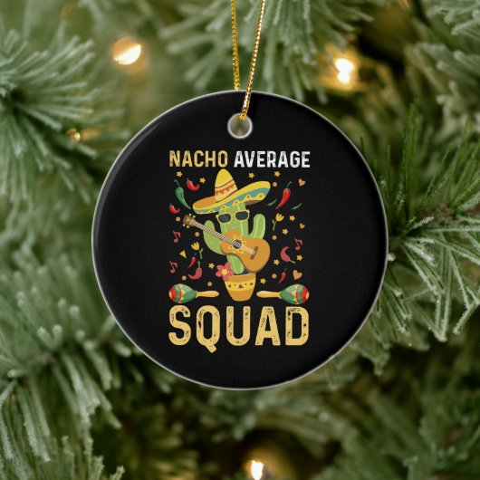 Gemiddelde Nacho Squad Cinco de Mayo Mexican Party Keramisch Ornament (Boom)
