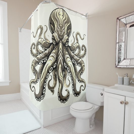 gemiddelde octopus douchegordijn (In situ)