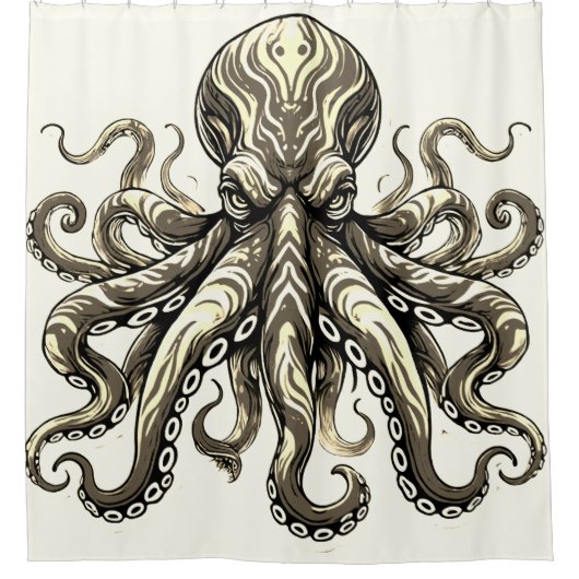 gemiddelde octopus douchegordijn (Voorkant)