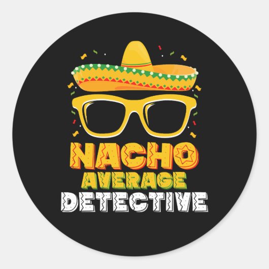 Gemiddelde rechercheur Cinco de Mayo Ronde Sticker (Voorkant)