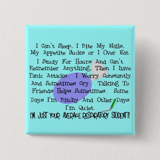 Gemiddelde respiratoire studie vierkante button 5,1 cm (Voorkant)