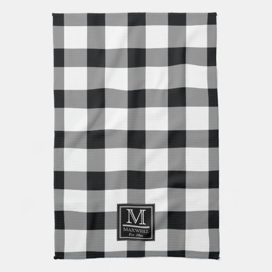 Gemiddelde Robuuste Buffalo Controleert Monogram N Theedoek (Verticaal)