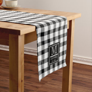 Gemiddelde Rustic Buffalo Controleert Monogram Naa Medium Tafelloper