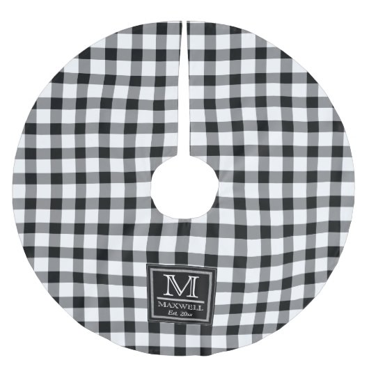 Gemiddelde Rustic Buffalo Controles Monogram Naam Kerstboom Rok (Voorkant)