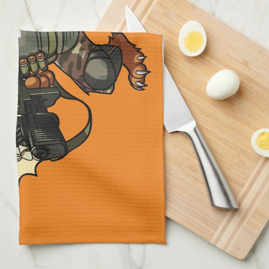 Gemiddelde Sci-fi-Cartoon van Pistool voor het ont Theedoek (Quarter Fold)