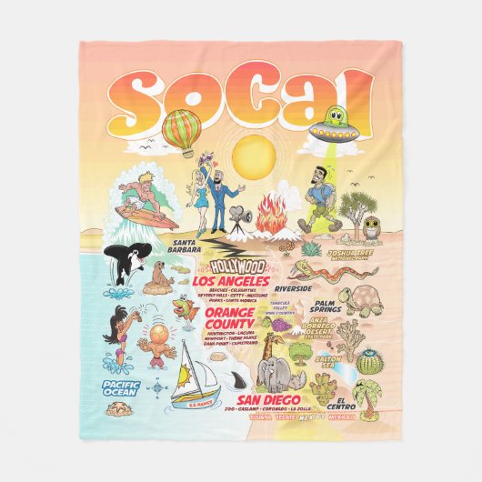Gemiddelde SoCal Fleece Deken (Voorkant)