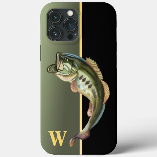 Gemiddelde springende baars vissen Monogram Case-M Case-Mate iPhone Case (Achterkant)