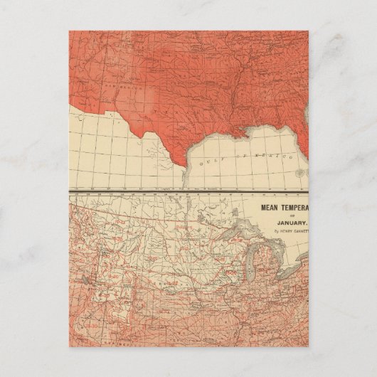 Gemiddelde temperatuur briefkaart (Voorkant)