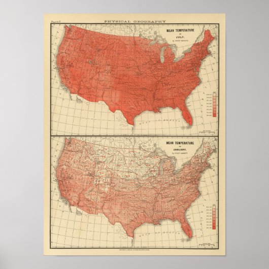 Gemiddelde temperatuur poster (Voorkant)