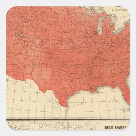 Gemiddelde temperatuur vierkante sticker (Voorkant)