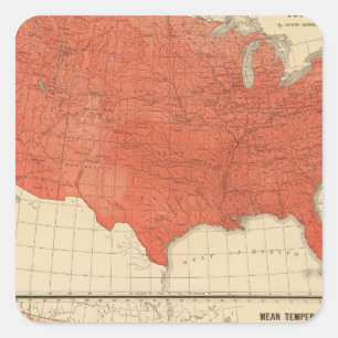 Gemiddelde temperatuur vierkante sticker