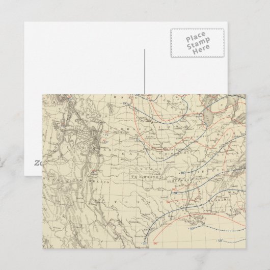 Gemiddelde temperatuur VS Briefkaart (Voorkant / Achterkant)