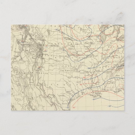 Gemiddelde temperatuur VS Briefkaart (Voorkant)