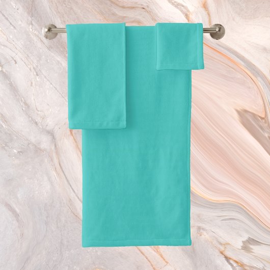 Gemiddelde turquoise Solid Color Bad Handdoek