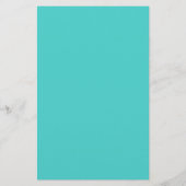 Gemiddelde turquoise Solid Color Briefpapier (Achterkant)
