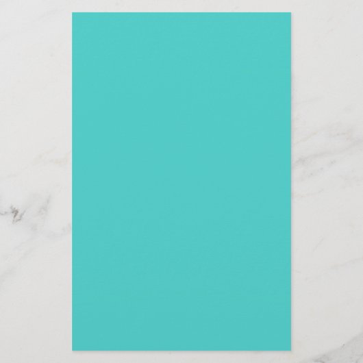 Gemiddelde turquoise Solid Color Briefpapier (Achterkant)
