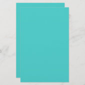 Gemiddelde turquoise Solid Color Briefpapier (Voorkant / Achterkant)