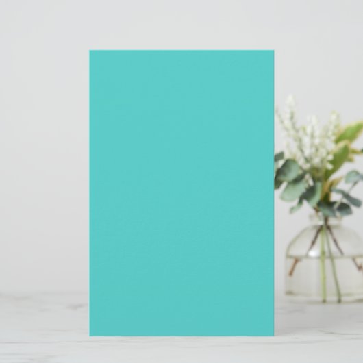 Gemiddelde turquoise Solid Color Briefpapier (Staand voorkant)