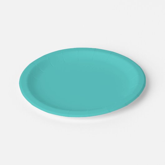 Gemiddelde turquoise Solid Color Papieren Bordje (Gekanteld)