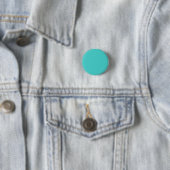 Gemiddelde turquoise Solid Color Ronde Button 3,2 Cm (In situ)