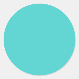 Gemiddelde turquoise Solid Color Ronde Sticker