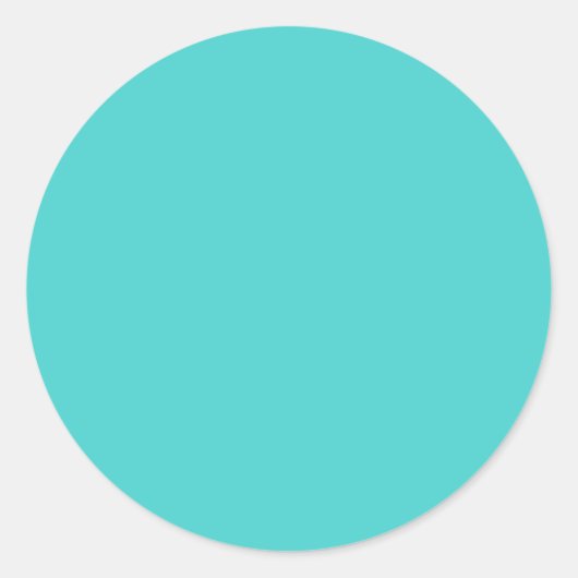Gemiddelde turquoise Solid Color Ronde Sticker (Voorkant)