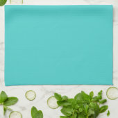 Gemiddelde turquoise Solid Color Theedoek (Gevouwen)
