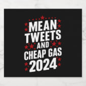 Gemiddelde tweets en goedkoop gas Donald Trump 202 Bier Etiket (Enkel label)