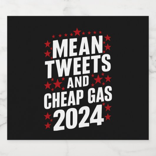 Gemiddelde tweets en goedkoop gas Donald Trump 202 Bier Etiket (Enkel label)
