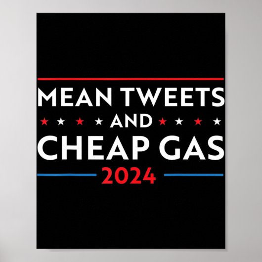 Gemiddelde tweets en goedkope gasfun 2024 Pro Trum Poster (Voorkant)