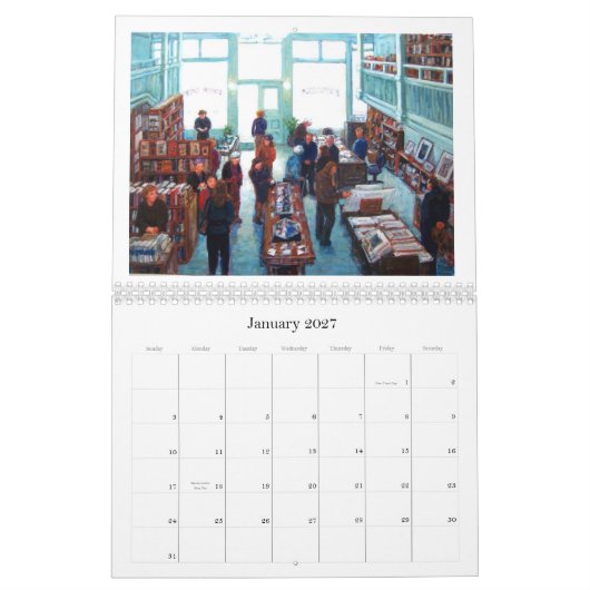 Gemiddelde verloren kosten Dagelijkse Painters 201 Kalender (Jan 2027)