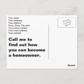 Gemiddelde verwachtingen van de eerste thuiskoper  briefkaart (Achterkant)