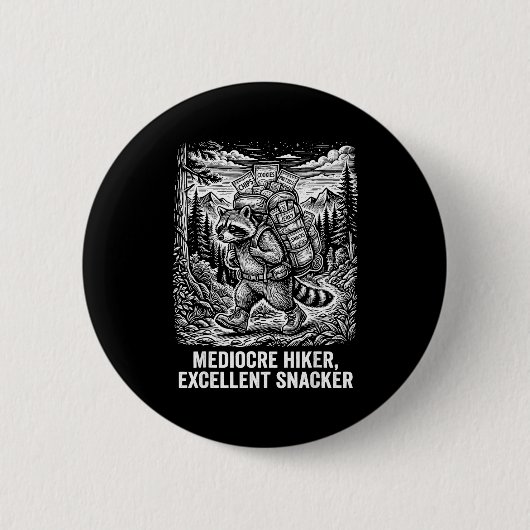 Gemiddelde wandelaar uitstekende snacker grappige ronde button 5,7 cm (Voorkant)