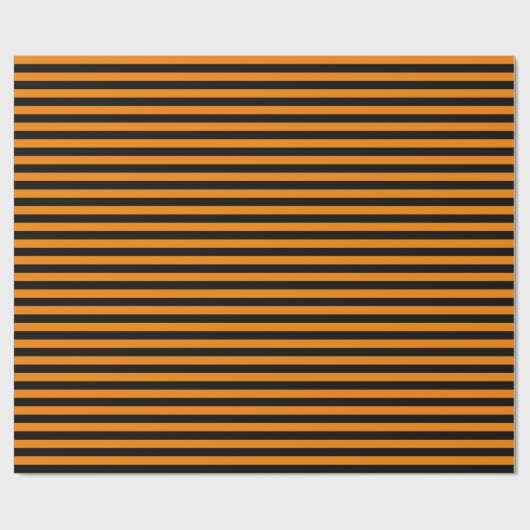 Gemiddelde zwarte en Oranje strepen Cadeaupapier (Vlak)