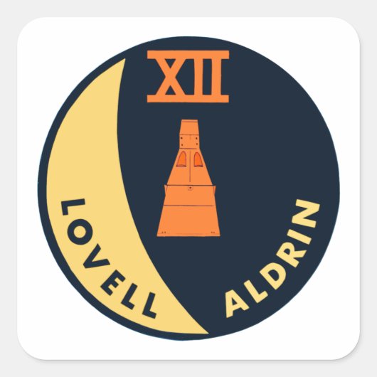 Gemini 12 Lovell en Aldrin Vierkante Sticker (Voorkant)