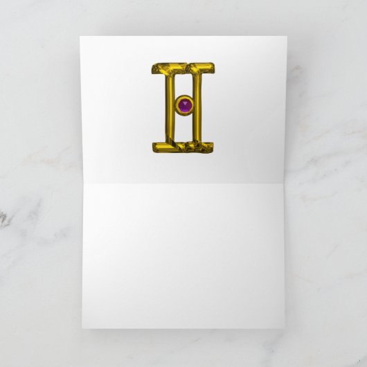 GEMINI 2 Zodiac Birthday Kaart (Binnen)
