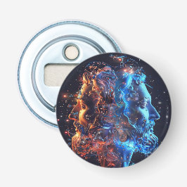 Gemini 3D man avatar Button Flesopener