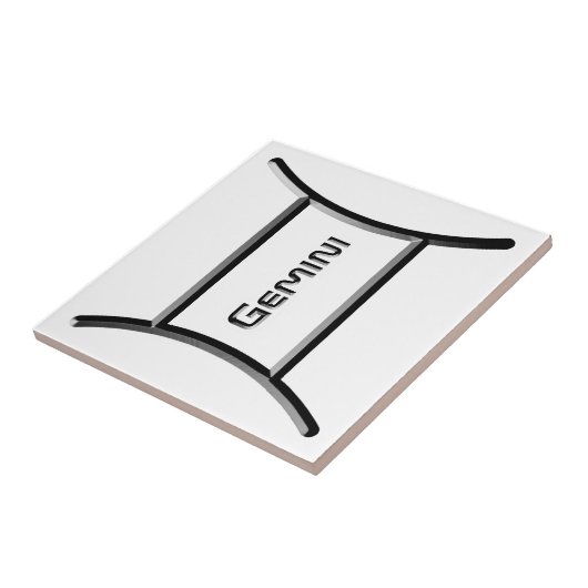 GEMINI, abstract ontwerp van het sterrenbeeld, Tegeltje (Zijkant)