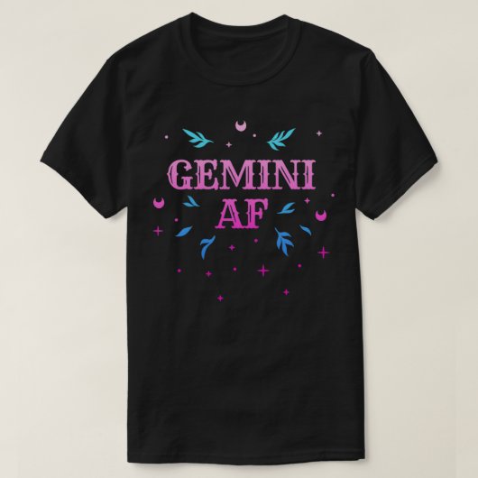 Gemini AF Pink Gemini Zodiac Sign Horoscope Birth T-shirt (Design voorkant)