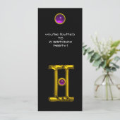 GEMINI ALEXANDRITE, amethyst felgeel zwart Kaart (Staand voorkant)