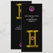 GEMINI ALEXANDRITE, amethyst felgeel zwart Kaart (Voorkant / Achterkant)