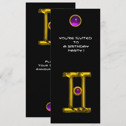 GEMINI ALEXANDRITE, amethyst felgeel zwart Kaart (Voorkant / Achterkant)