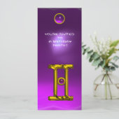 GEMINI ALEXANDRITE, amethyst lichtgeel Kaart (Staand voorkant)